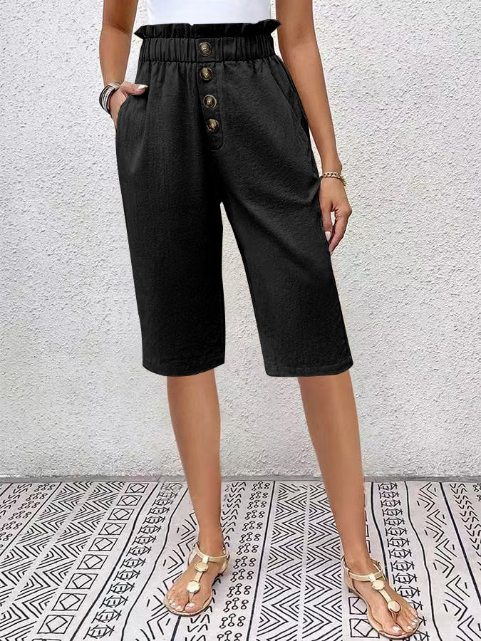 Elegant Linen High Waisted Shorts