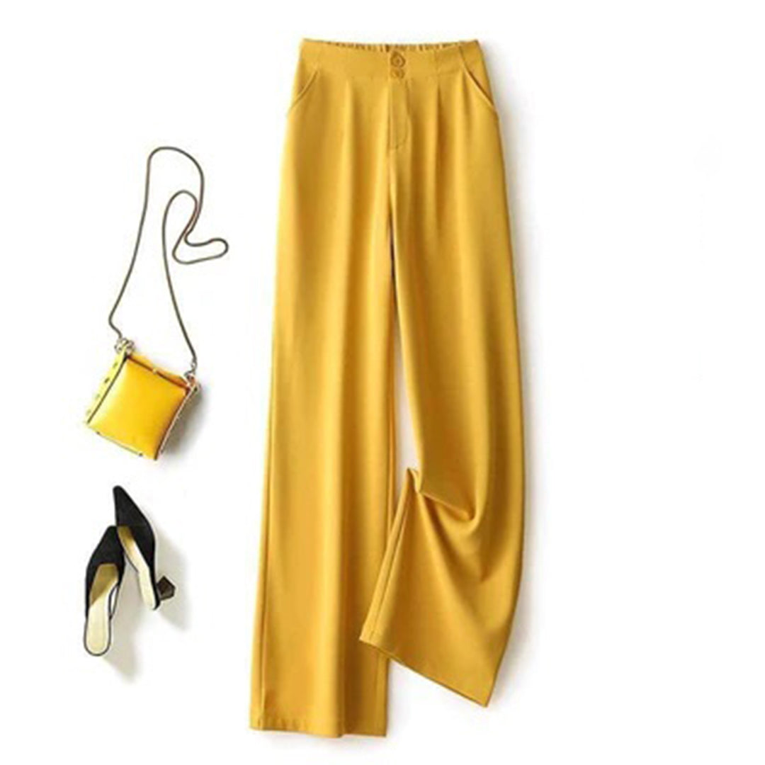 Relaxed Fit High Waisted Casual Pants
