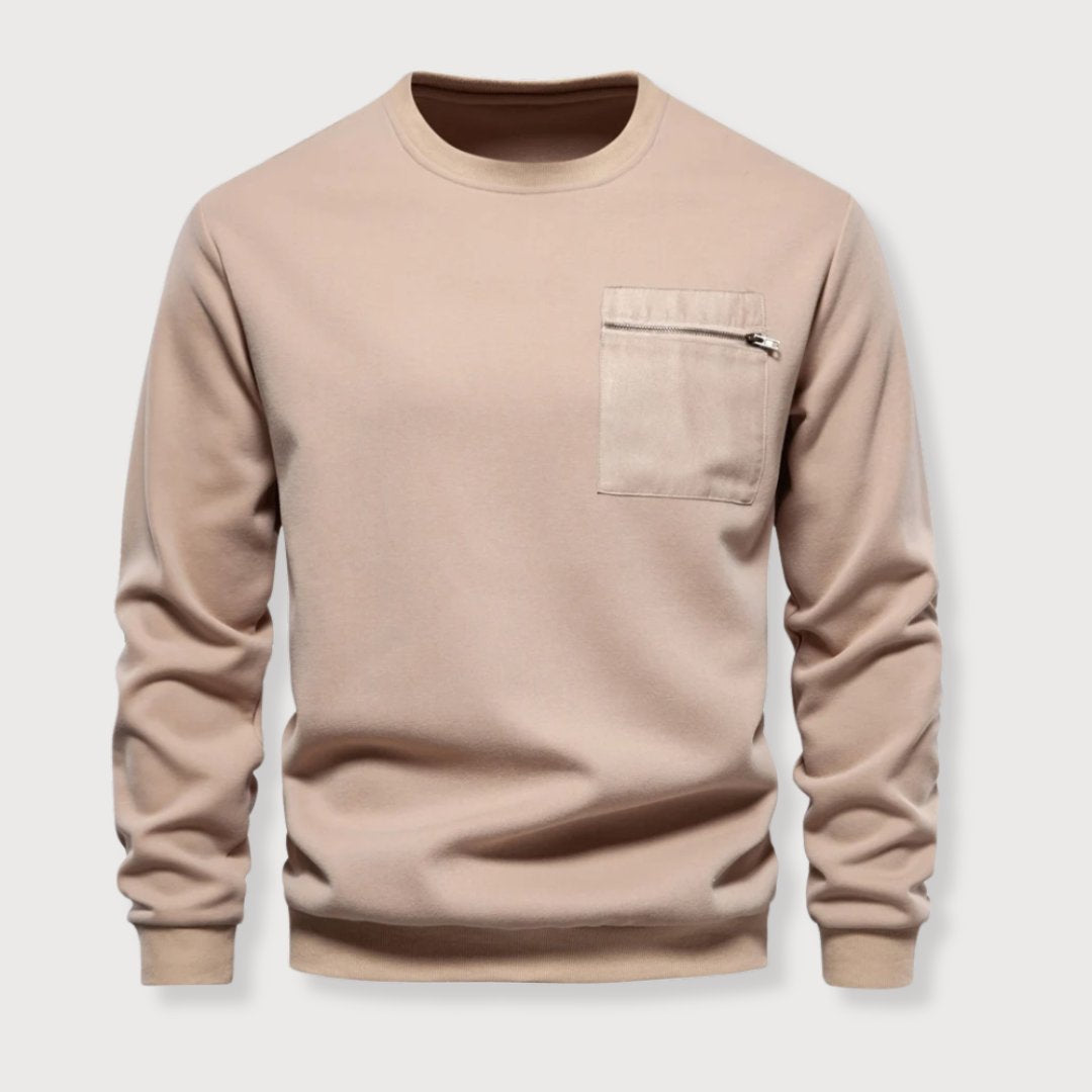 Casual Zip Sweater with Ribbed Bottom