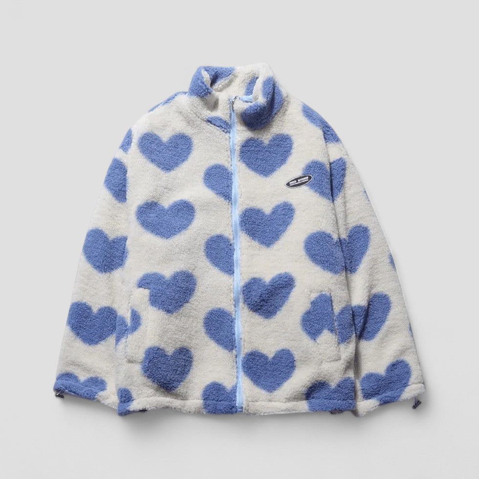 Versatile Puff Coat with Cute Heart Inner Lining