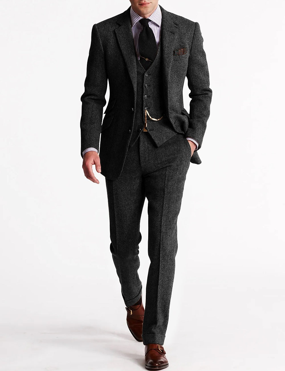 Men's 3-Piece Tailored Suit Vintage Style