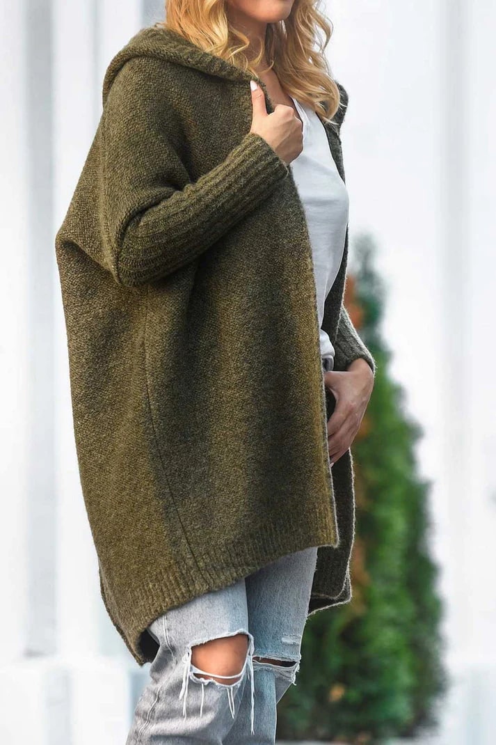 Women's Cozy Large Hooded Cardigan Sweater