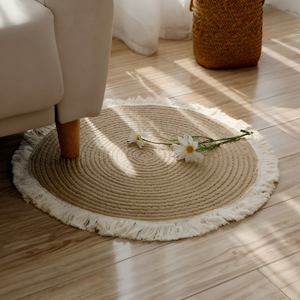 Round Woven Area Rug - OutfitLondon