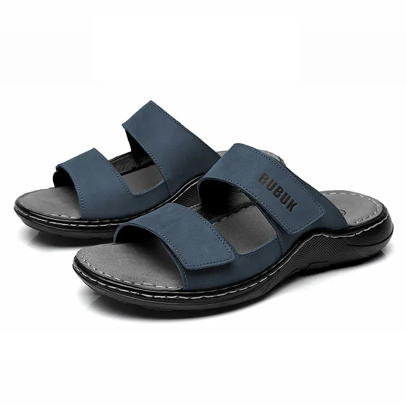 Genuine Leather Men's Beach Slip On Shoes