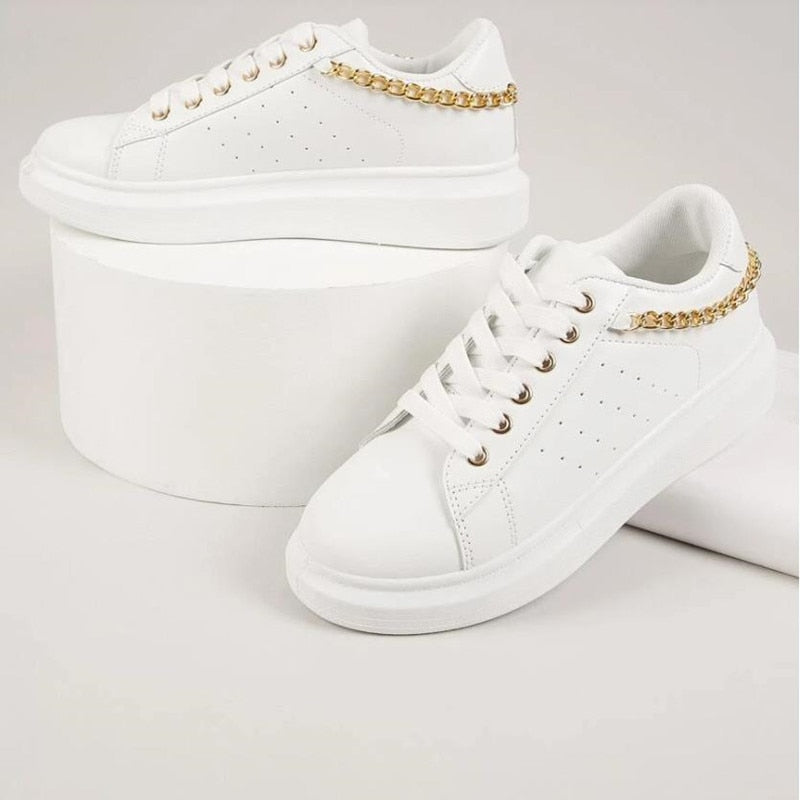 Stylish Ladies Low Top Shoes with Metallic Accents
