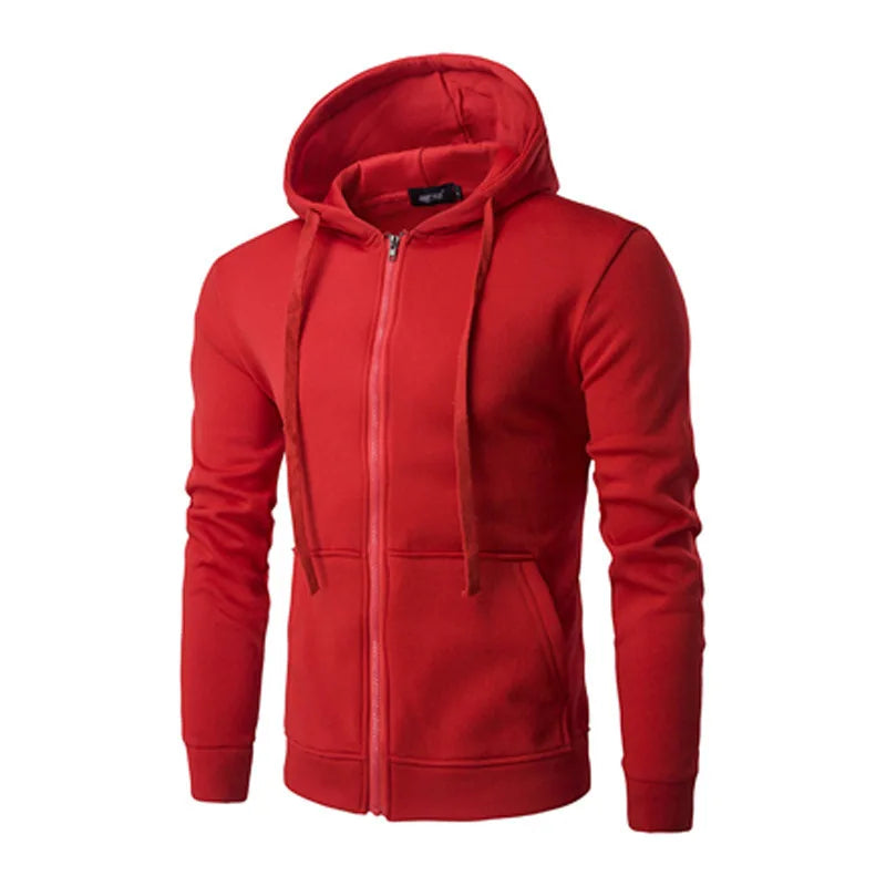 Men's Sporty Fitted Zip Up Hoodie