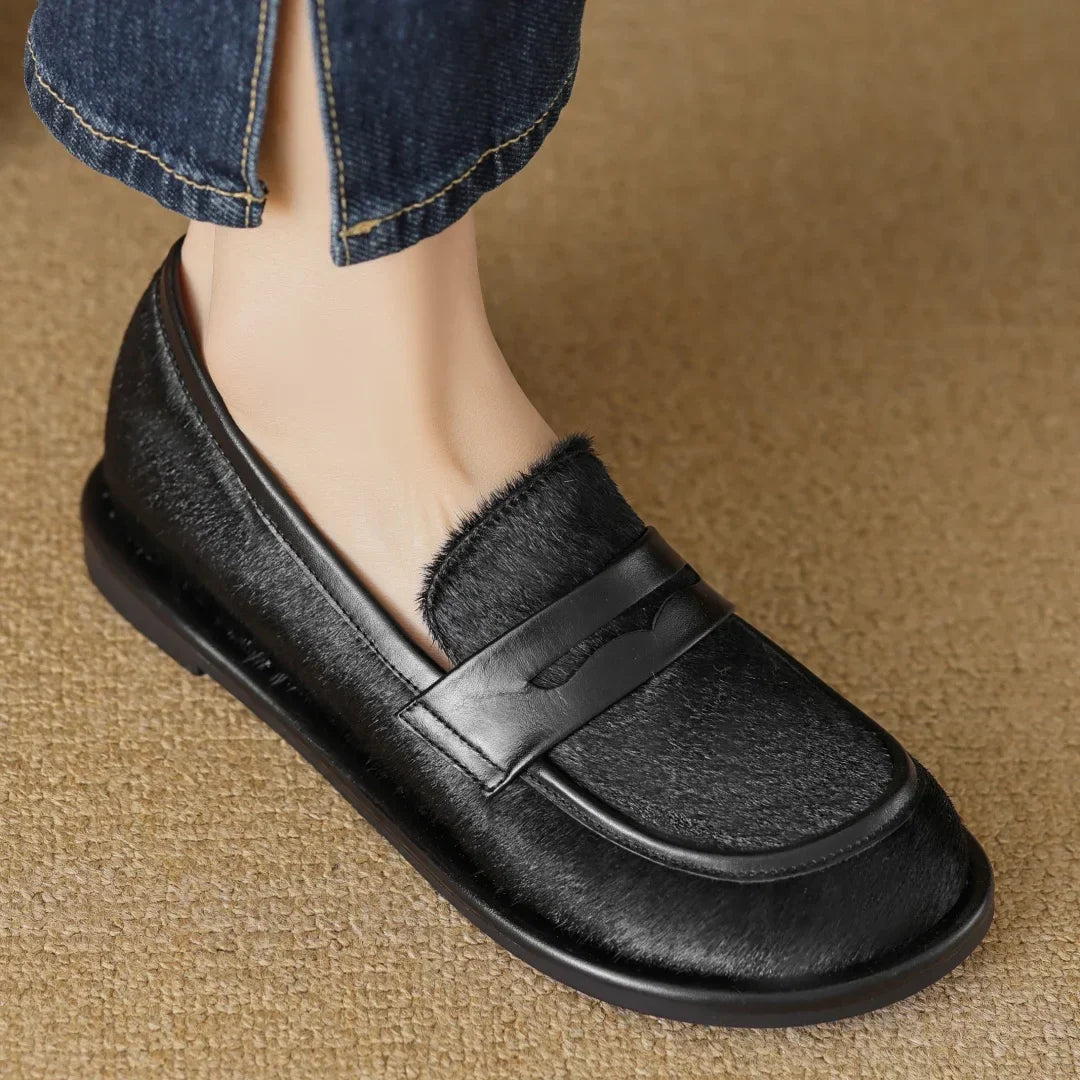 Premium Soft Leather Slip On Loafers For Women