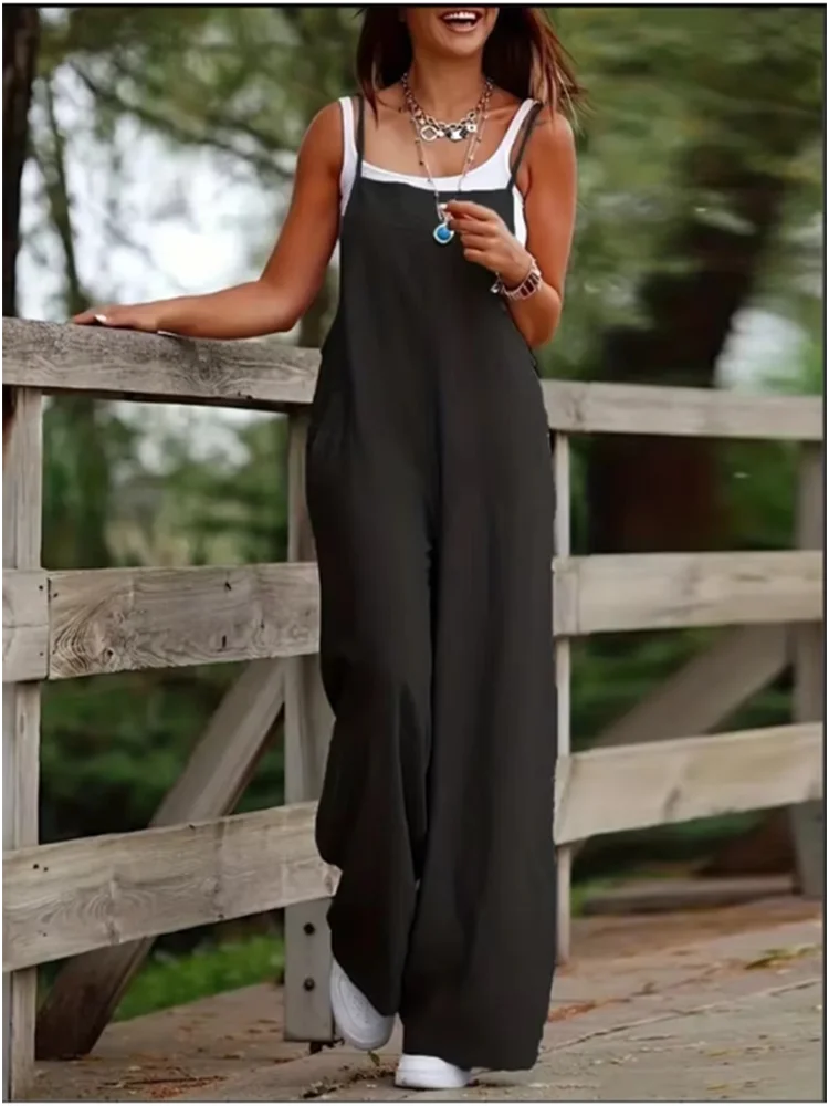 Relaxed Fit Womens Casual Romper with Pockets