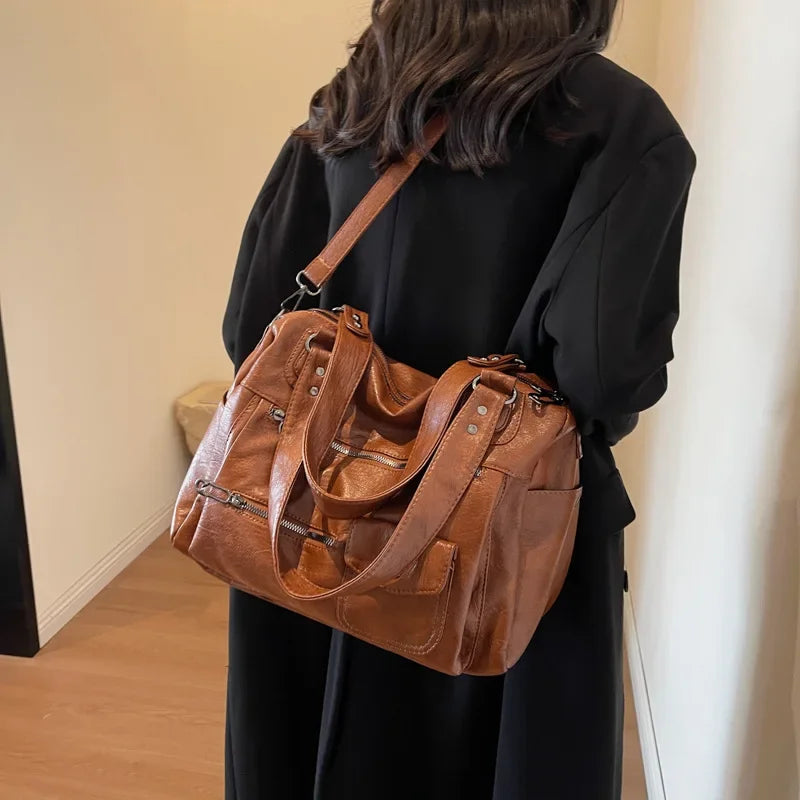 Big Genuine Leather Tote Bag