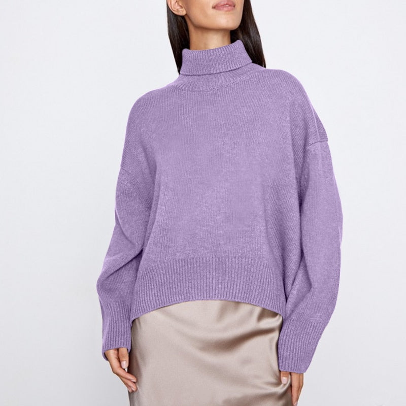 Soft Chunky Cold Weather Turtleneck Sweater