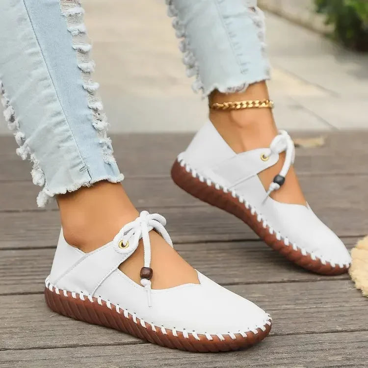 Comfortable Low-Heel Lace-Up Shoes