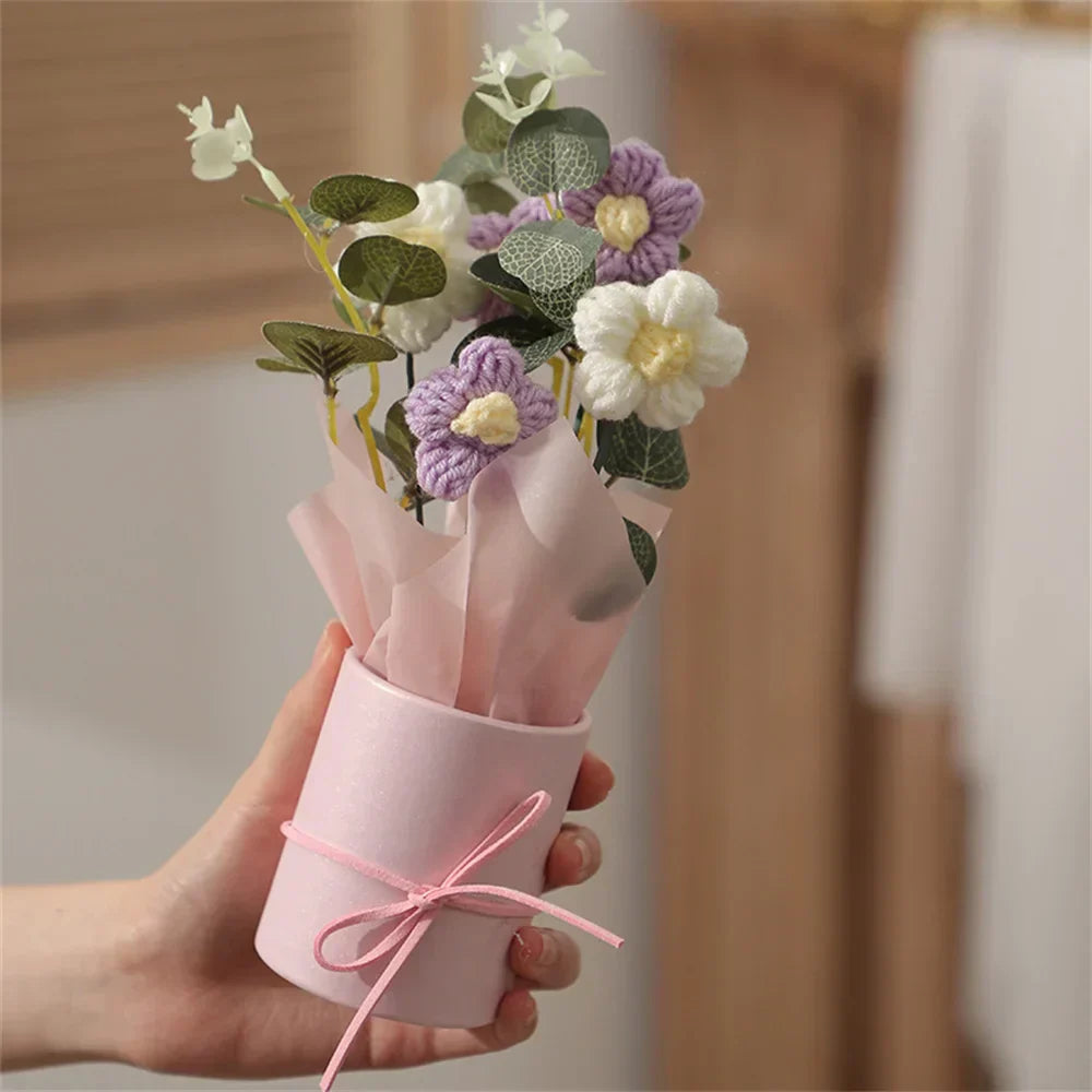 Velmora Handcrafted Plush Flower Bouquet Soft Decor Gift