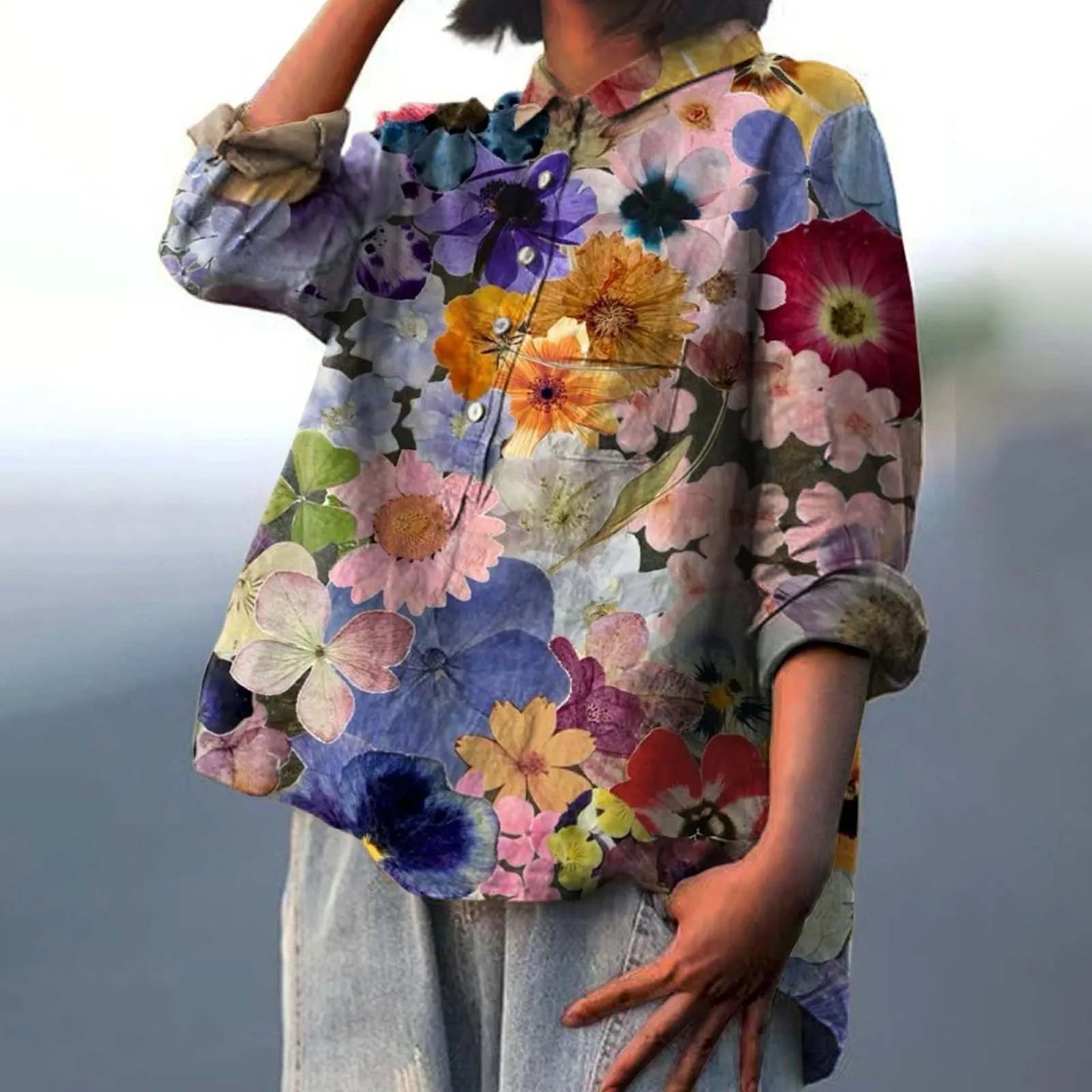 Relaxed Fit Women's Casual Button Down Shirt