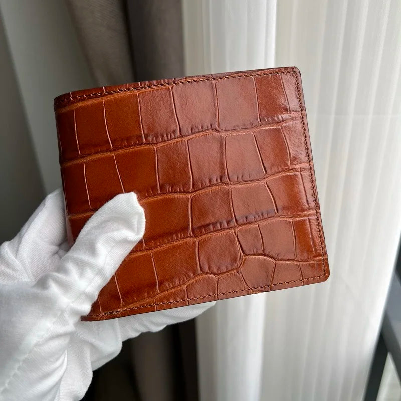 Custom Initials Gator Leather Wallet