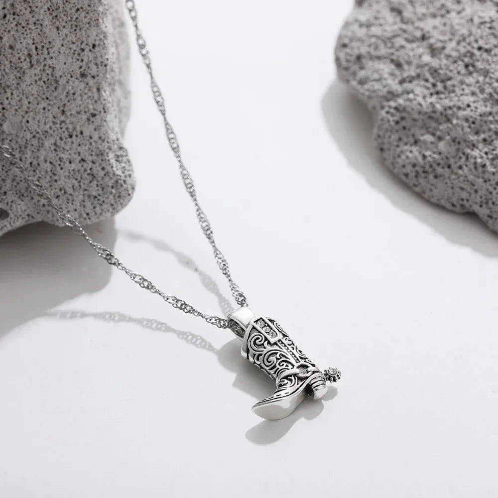 Cowgirl Boot Pendant Necklace