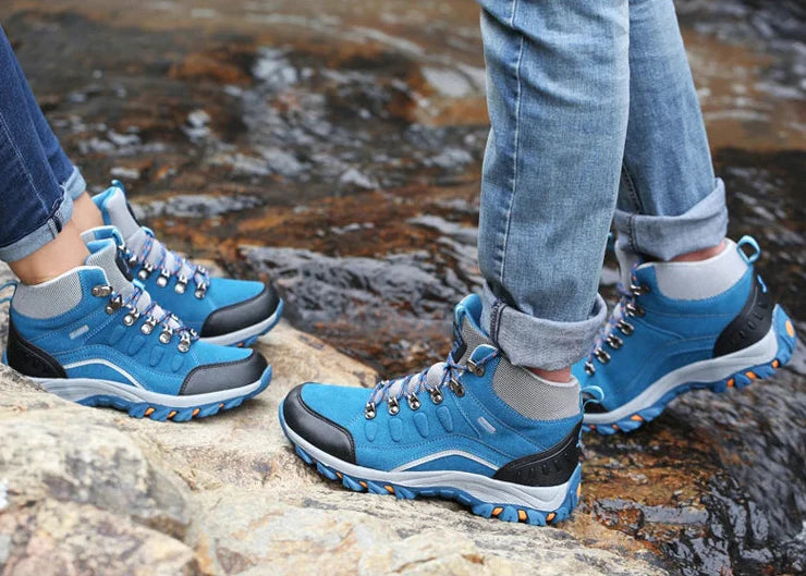 Waterproof Ankle Hiking Boots - Grip Sole Shoes