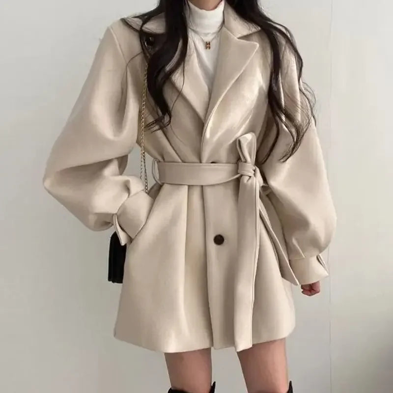 Slim Fit Women's Belted Short Trench Coat