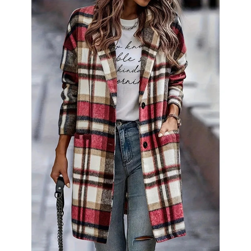 Timeless Plaid Wool Women's Coat