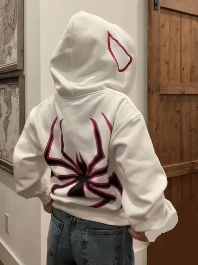 Vintage Style Zipper Hoodie Sweater