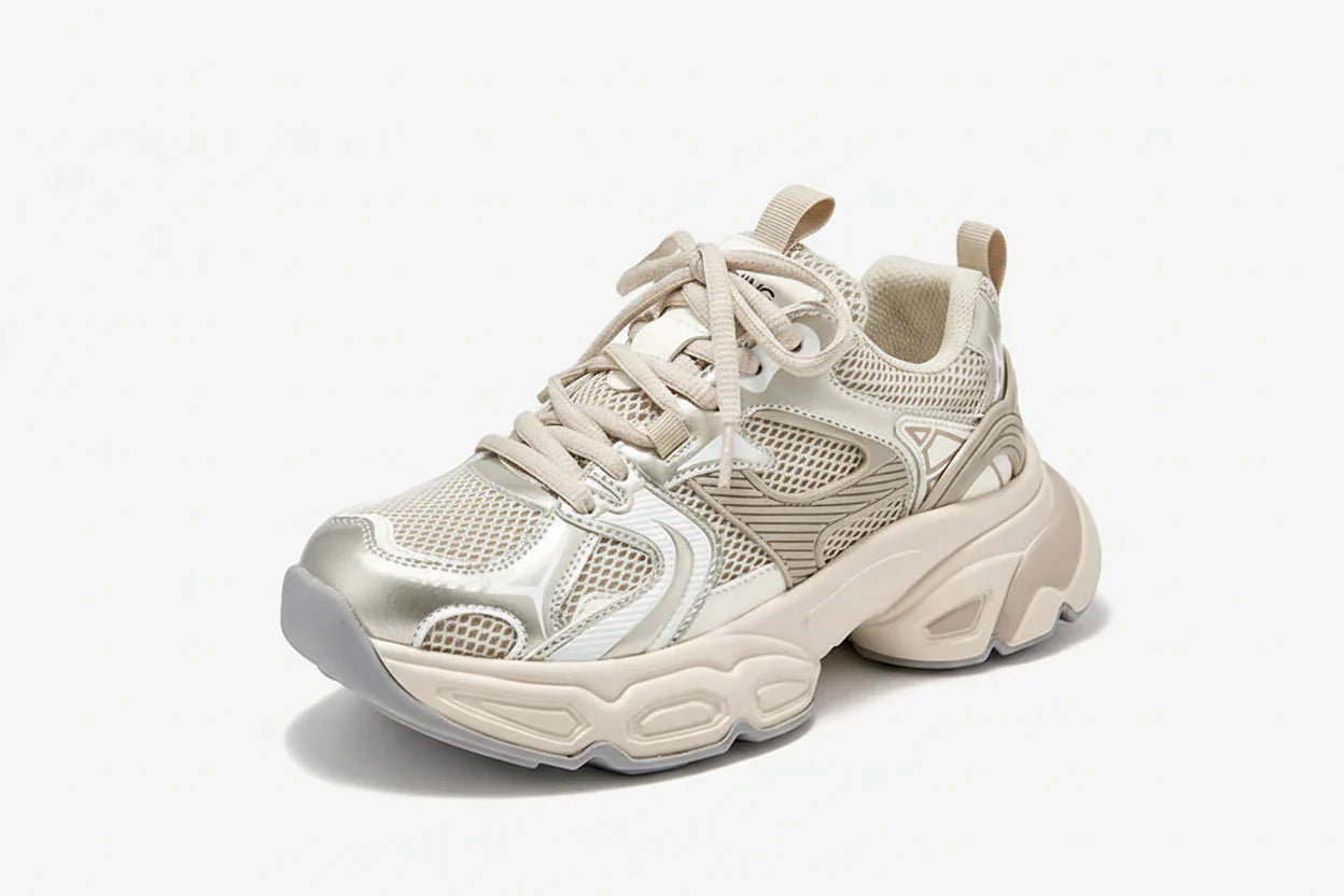 Trendy Embroidered Tie Up Ladies Sneakers