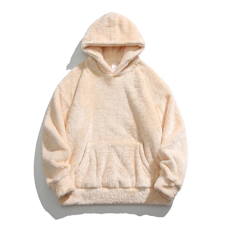 Mens Oversized Fleece Hoodie Soft Relaxed Fit Drawstring