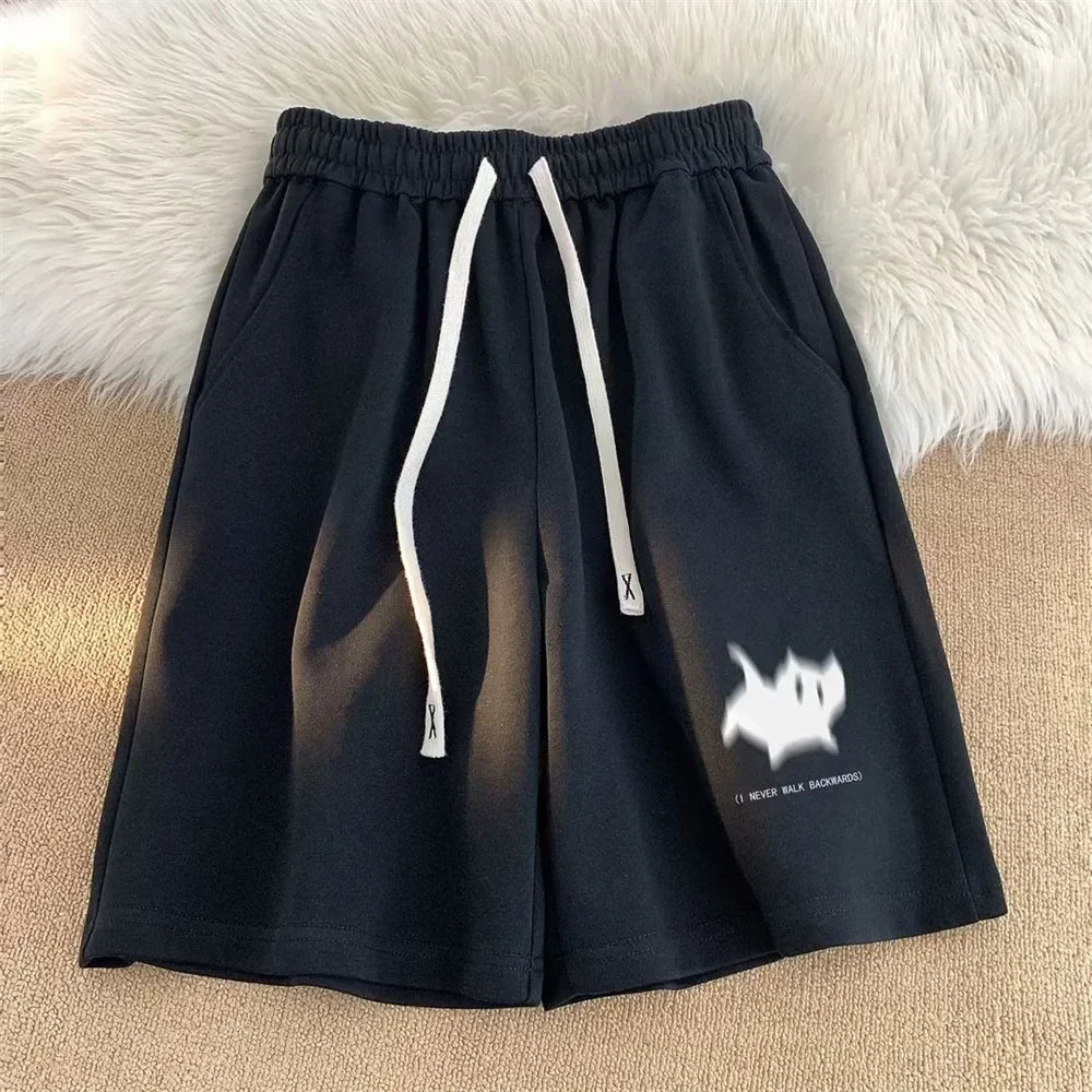 Vintage Style Cat Print High Waisted Shorts