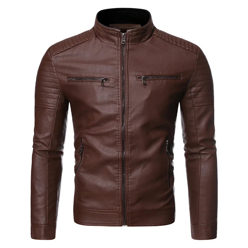 Men's Faux Leather Motorcycle Jacket
