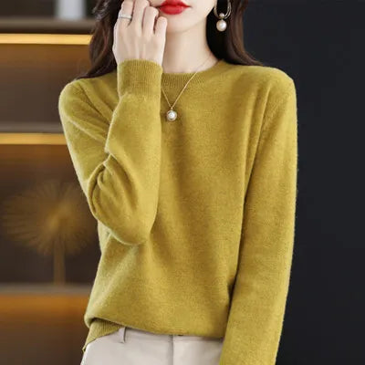 Warm Ladies Cozy Wool Crew Sweater