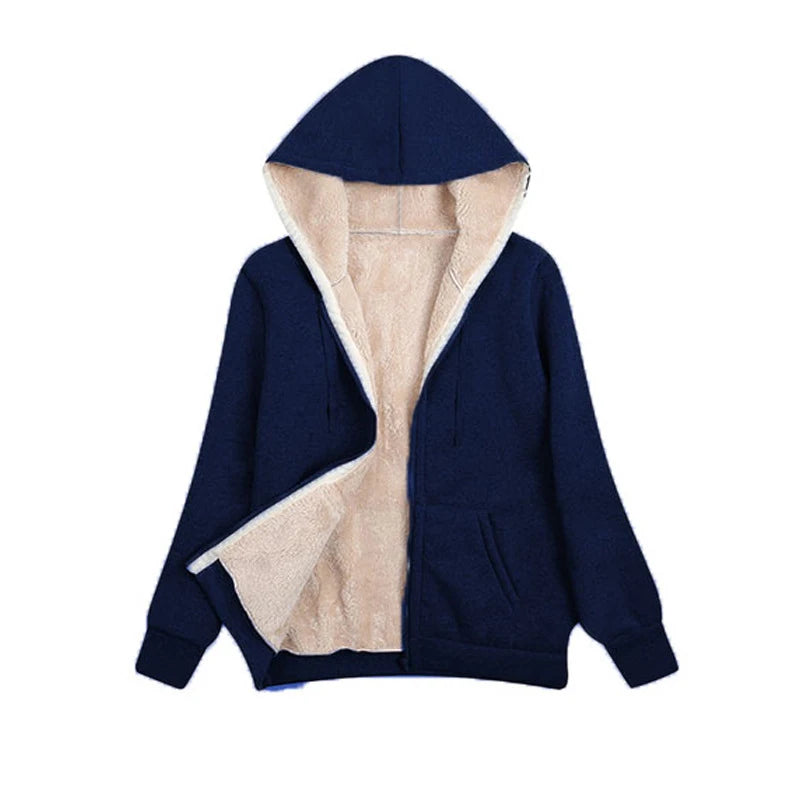 Warm Women's Fleece Hoodie for Winter Season