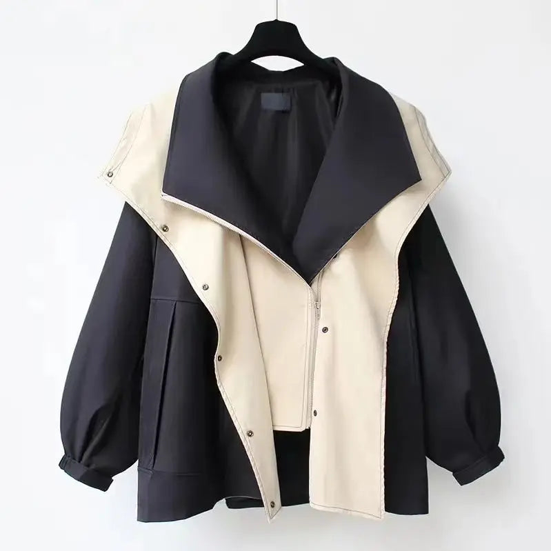 Women's Two Tone Windbreaker Jacket Relaxed Fit