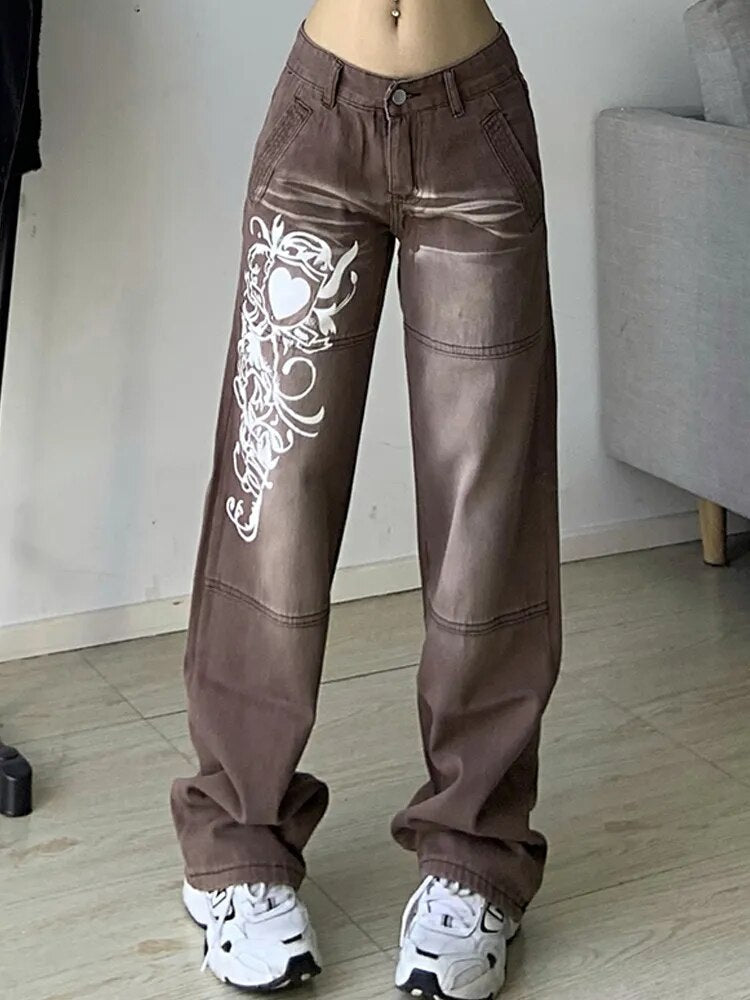 Comfortable Straight Leg Distressed Women's Jeans