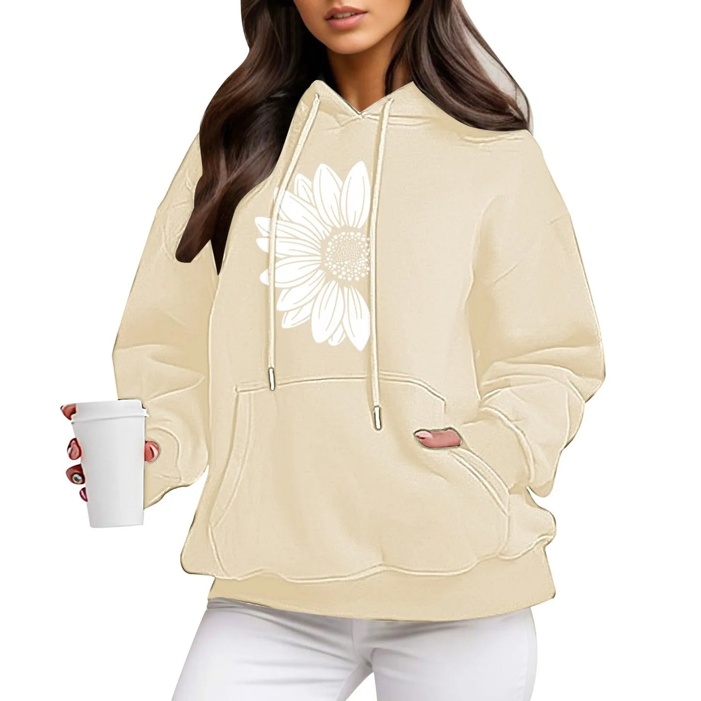 Soft Women's Floral Hoodie Sweatshirt