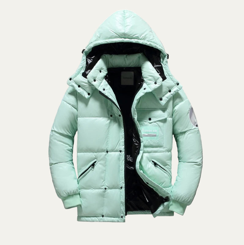 Waterproof Men's Puffer Coat with Multiple Pockets
