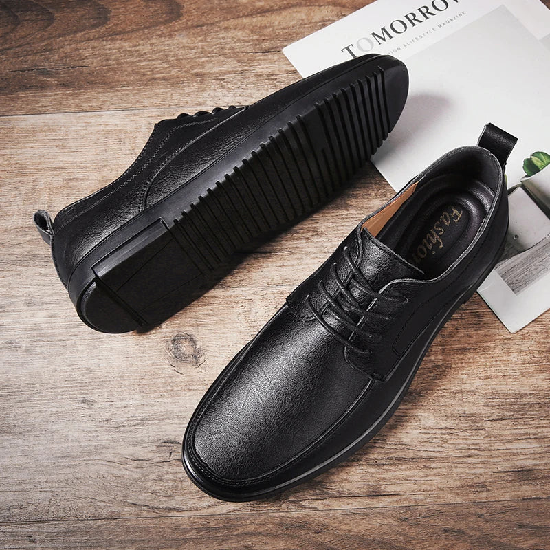 Brown Real Leather Oxford Shoes