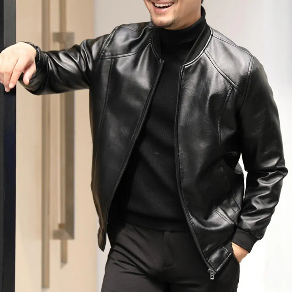 Classic Mens Real Leather Biker Jacket - OutfitLondon