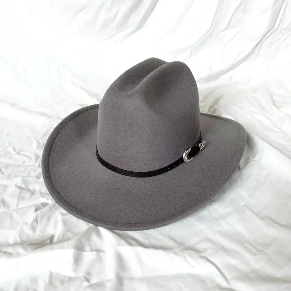 Classic Western Leather Cowboy Hat - Wide Brim Fit