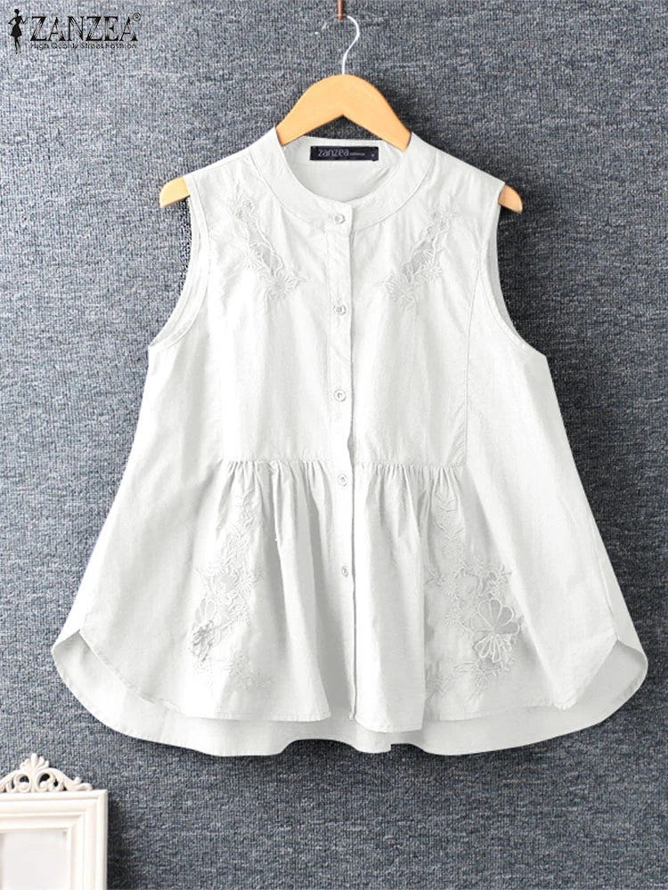 Casual Cute Embroidered Tank Top