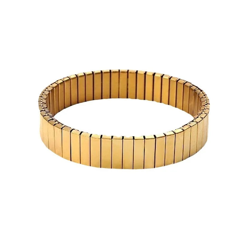 Pink Gold Plated Heart Stretch Bracelet