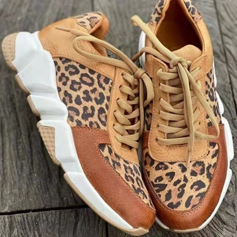Soft Leopard Athletic High Top Sneakers