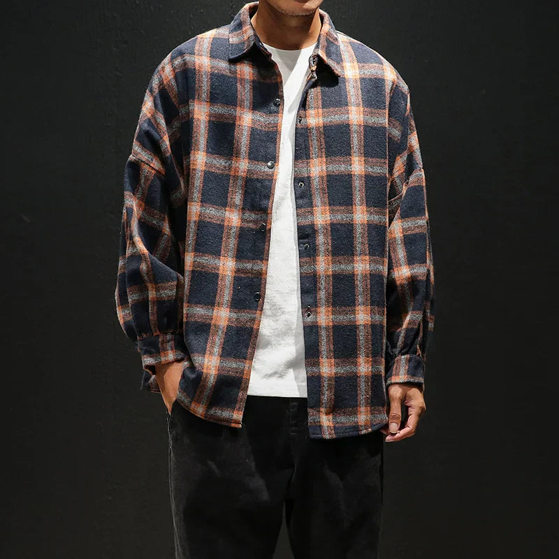 Cozy Checked Flannel Shirt for Men - Soft Long Sleeve Shirt