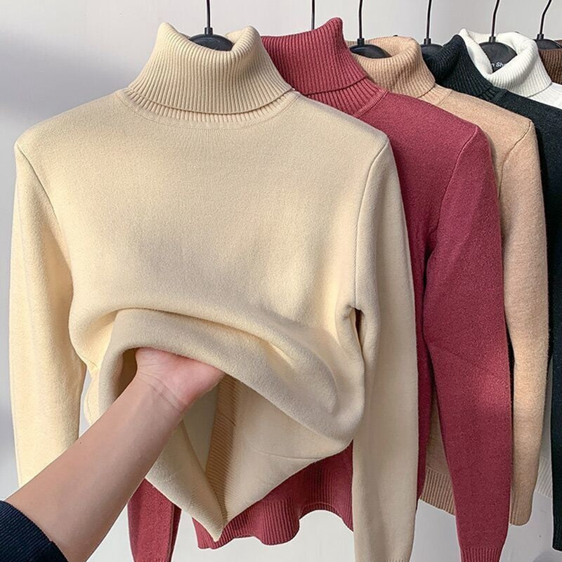 Soft Warm Cable Turtleneck Sweater