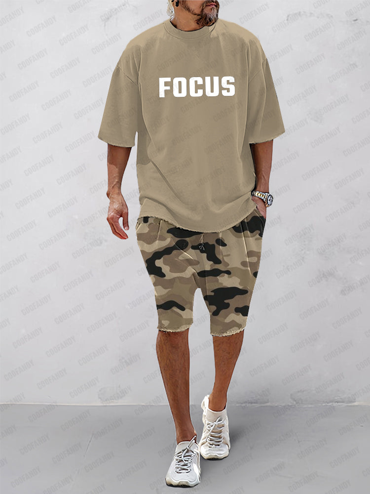 Men's Urban Camo Tee and Shorts Set