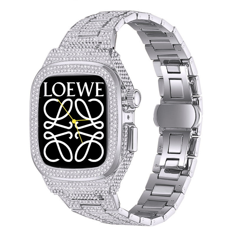 Shiny Stainless Steel Strap for 44/45mm Apple Watch
