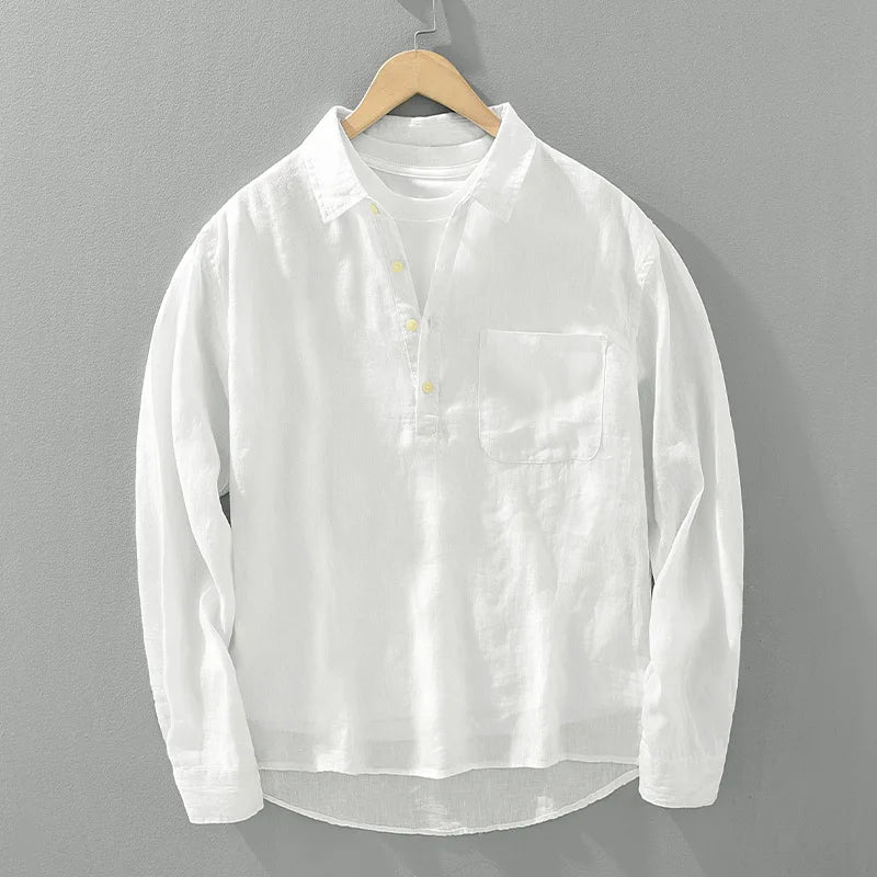Comfortable Classic Cotton Mens Long Sleeve Shirt