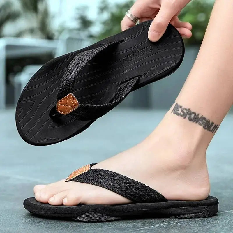 Relaxed Fit Mens Beach Flip Flops