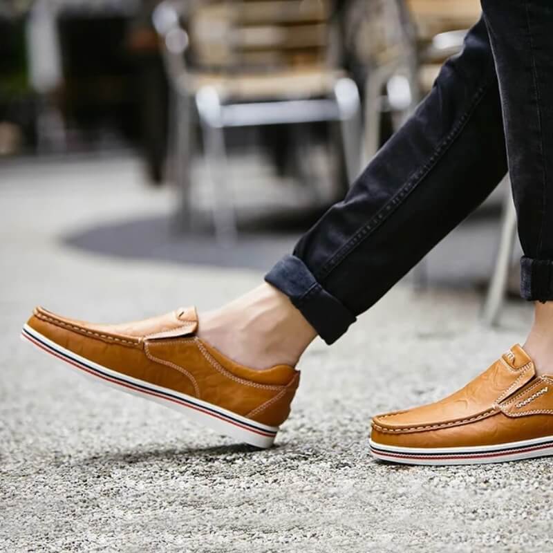 Classic Leather Moccasin Loafers Brown