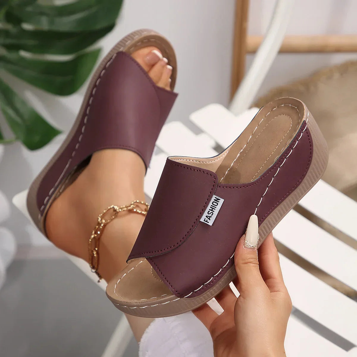 Cozy High Heel Mule Slippers