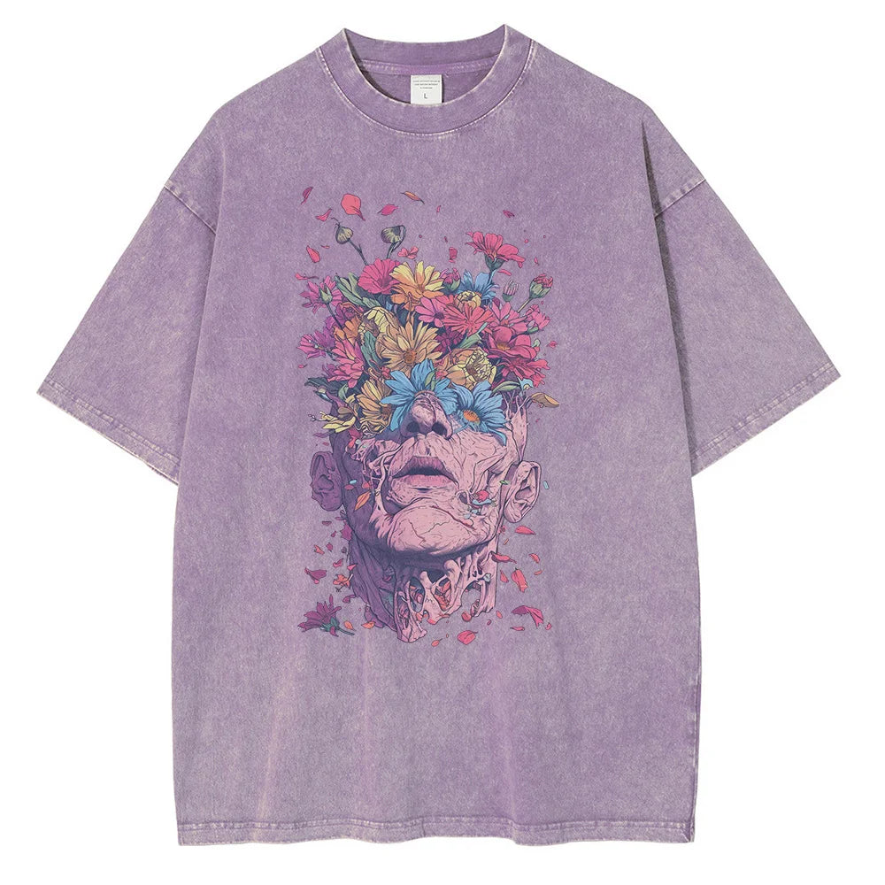 Titan Bloom Graphic T Shirt Cotton Oversized Breathable