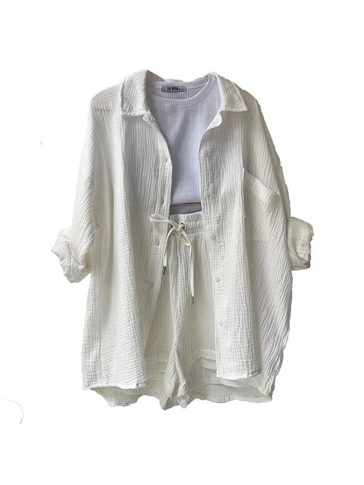 Comfy Casual Cotton Jumpsuit Set - Gentle Breathable