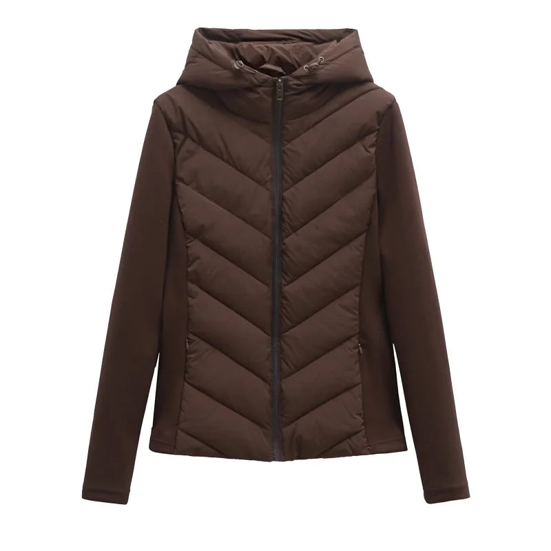 Women's Padded Hooded Parka Coat with Fleece Lining